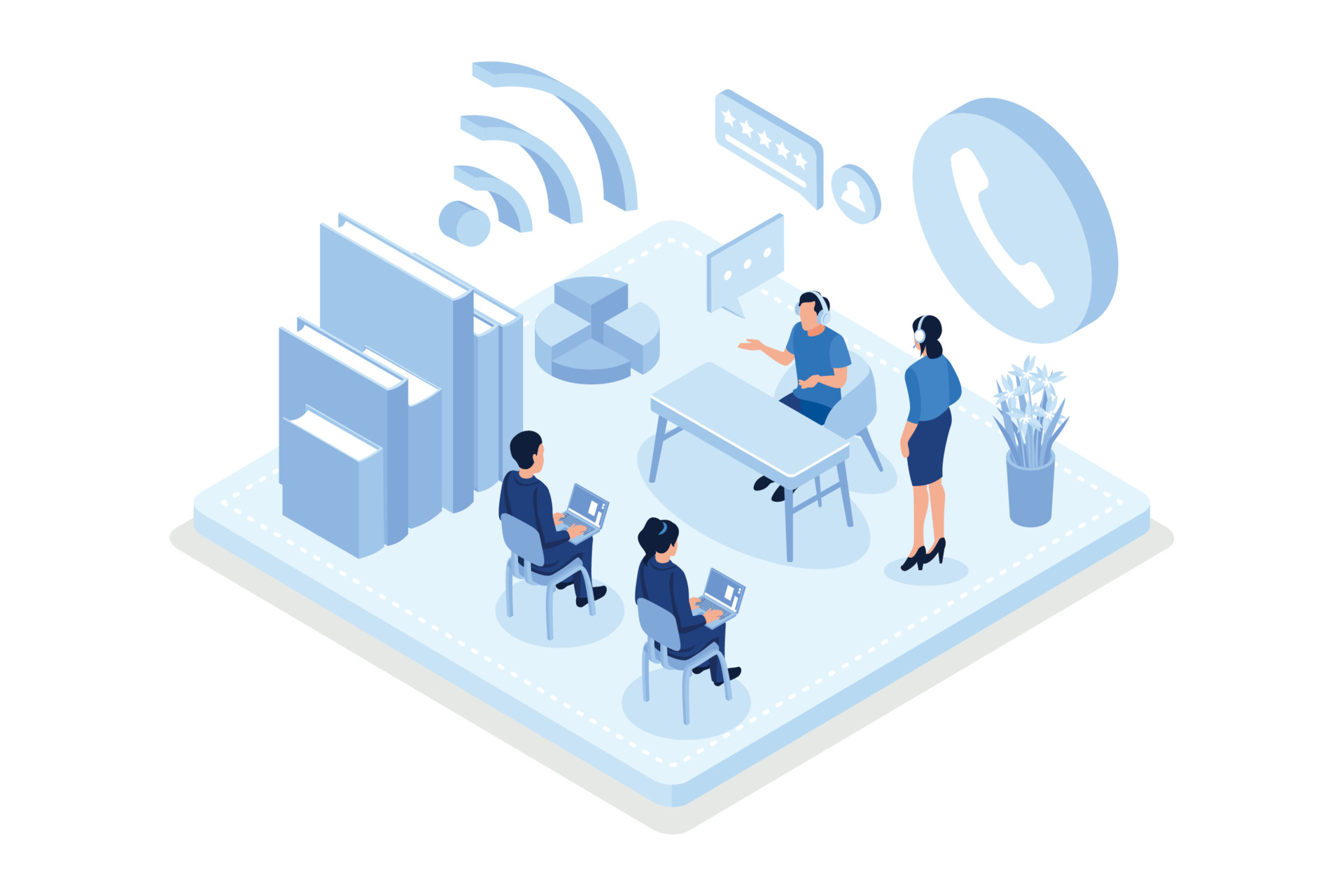 Customer support concept. Can use for web banner, infographics, hero images, isometric vector modern illustration